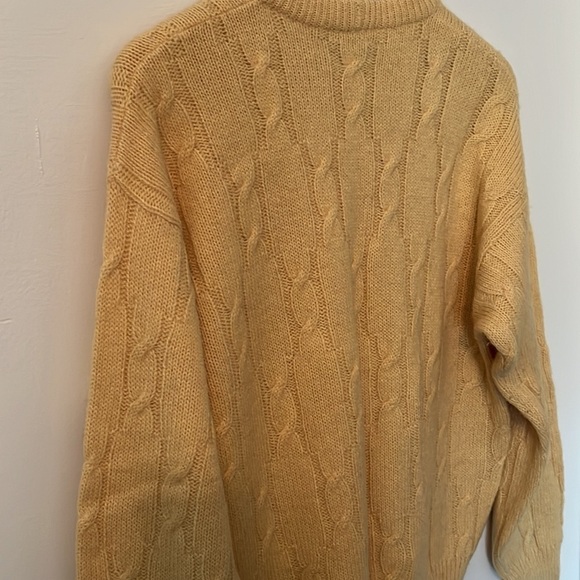 Ghedina Zuccaro Cortina Vintage Yellow Alpaca Blend Cable Knit Sweater Sz L - Picture 10 of 11